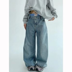 Two-piece Wide-Leg Denim Pants